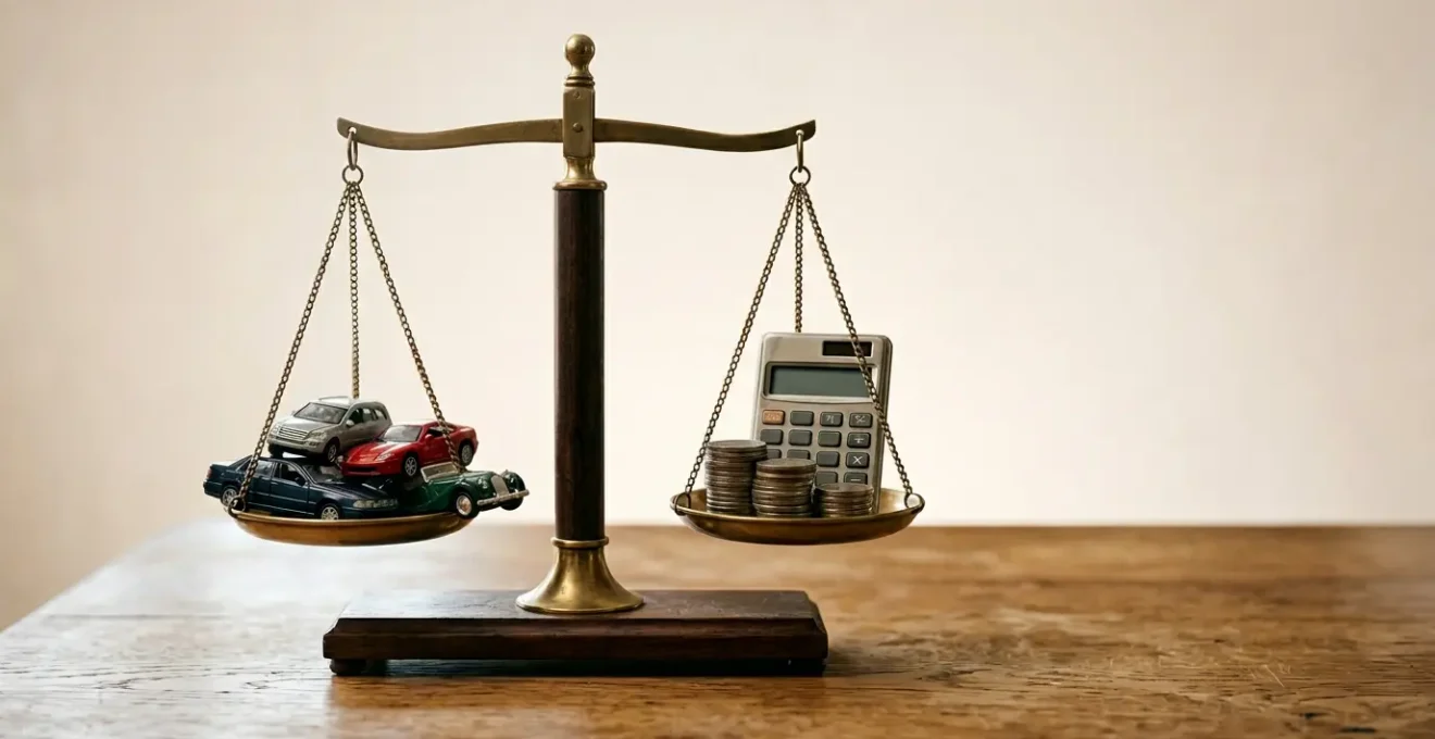 Illustration représentant l'équilibre financier et l'optimisation des franchises d'assurance automobile