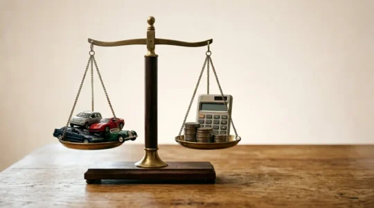 Illustration représentant l'équilibre financier et l'optimisation des franchises d'assurance automobile