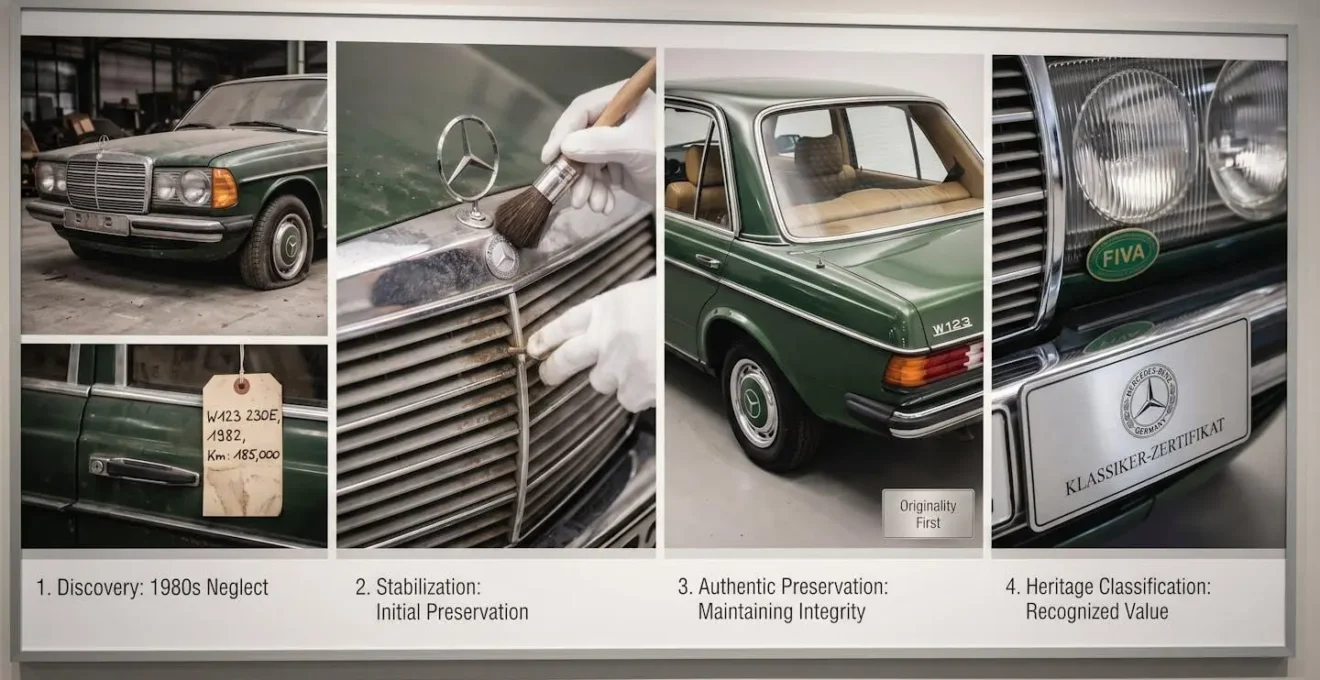Détails d'un véhicule youngtimer illustrant l'évolution de sa valeur patrimoniale
