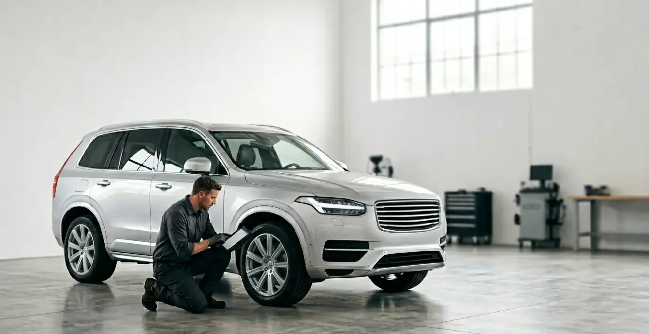 Inspection minutieuse d'un véhicule SUV moderne avant restitution de location longue durée