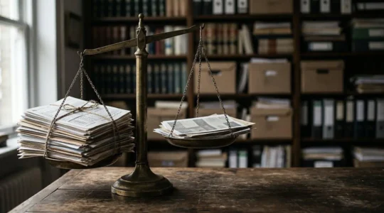 Balance de la justice et documents d'indemnisation symbolisant la lutte pour l'équité face aux compagnies d'assurance