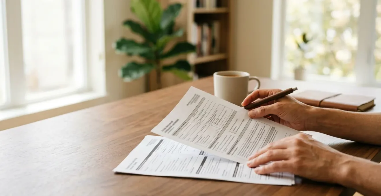 Conducteur consultant ses documents d'assurance automobile avec détermination pour nettoyer son historique